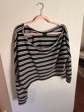SHEIN Black and White Striped Knit Top
